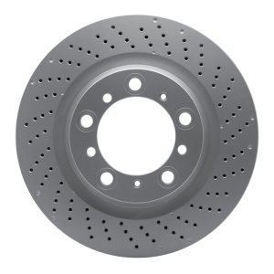 Porsche 718 Cayman Brake Rotor (1) - Right Rear - R1 Concepts - GeoSPEC Coated, Drilled - `16-`23